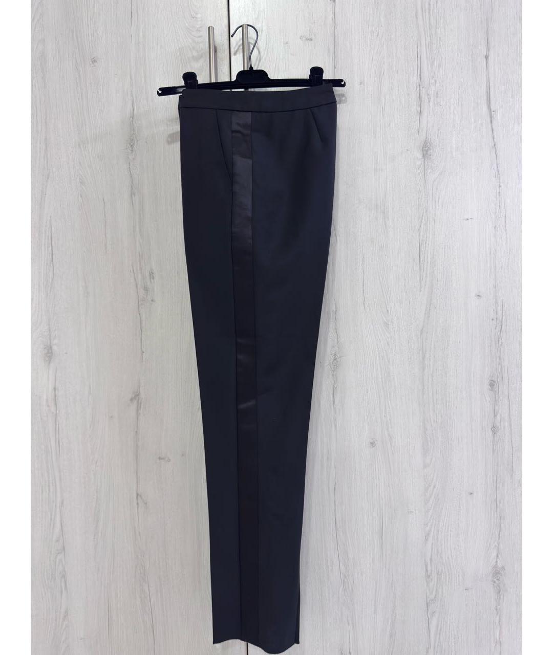 BURBERRY Черные шерстяные прямые брюки, фото 2