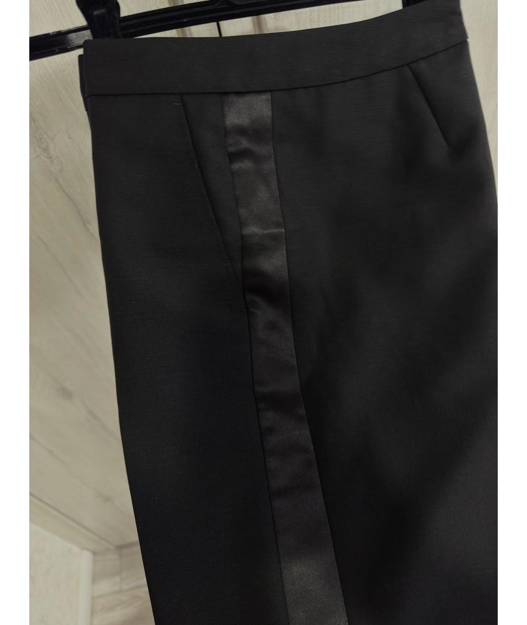 BURBERRY Черные шерстяные прямые брюки, фото 6