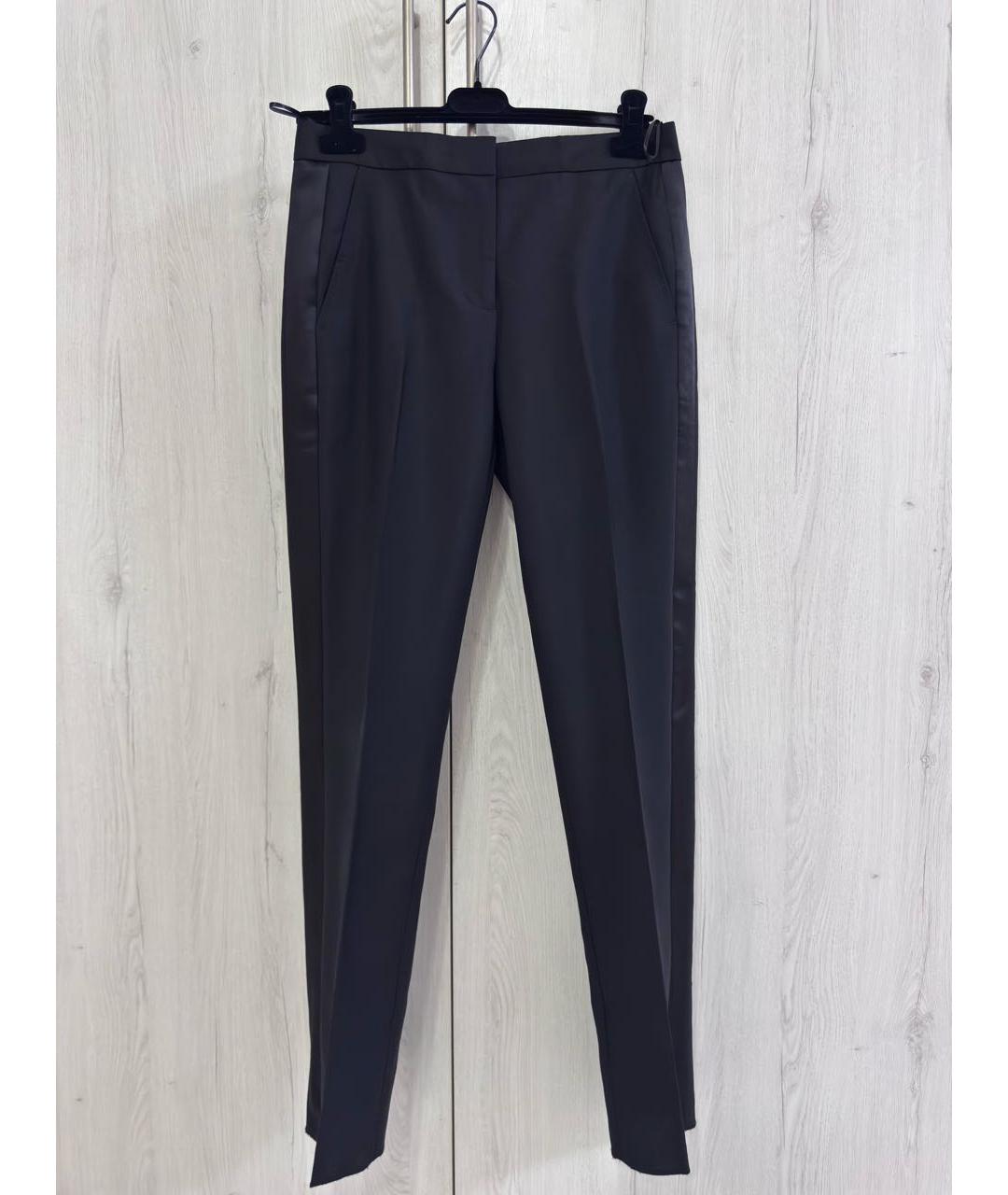BURBERRY Черные шерстяные прямые брюки, фото 7