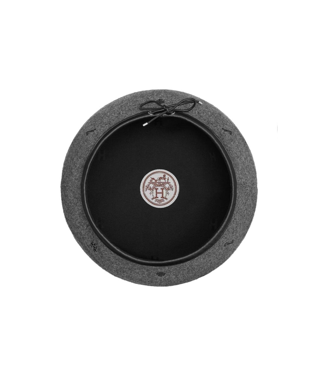 HERMES Серая кашемировая шапка, фото 2