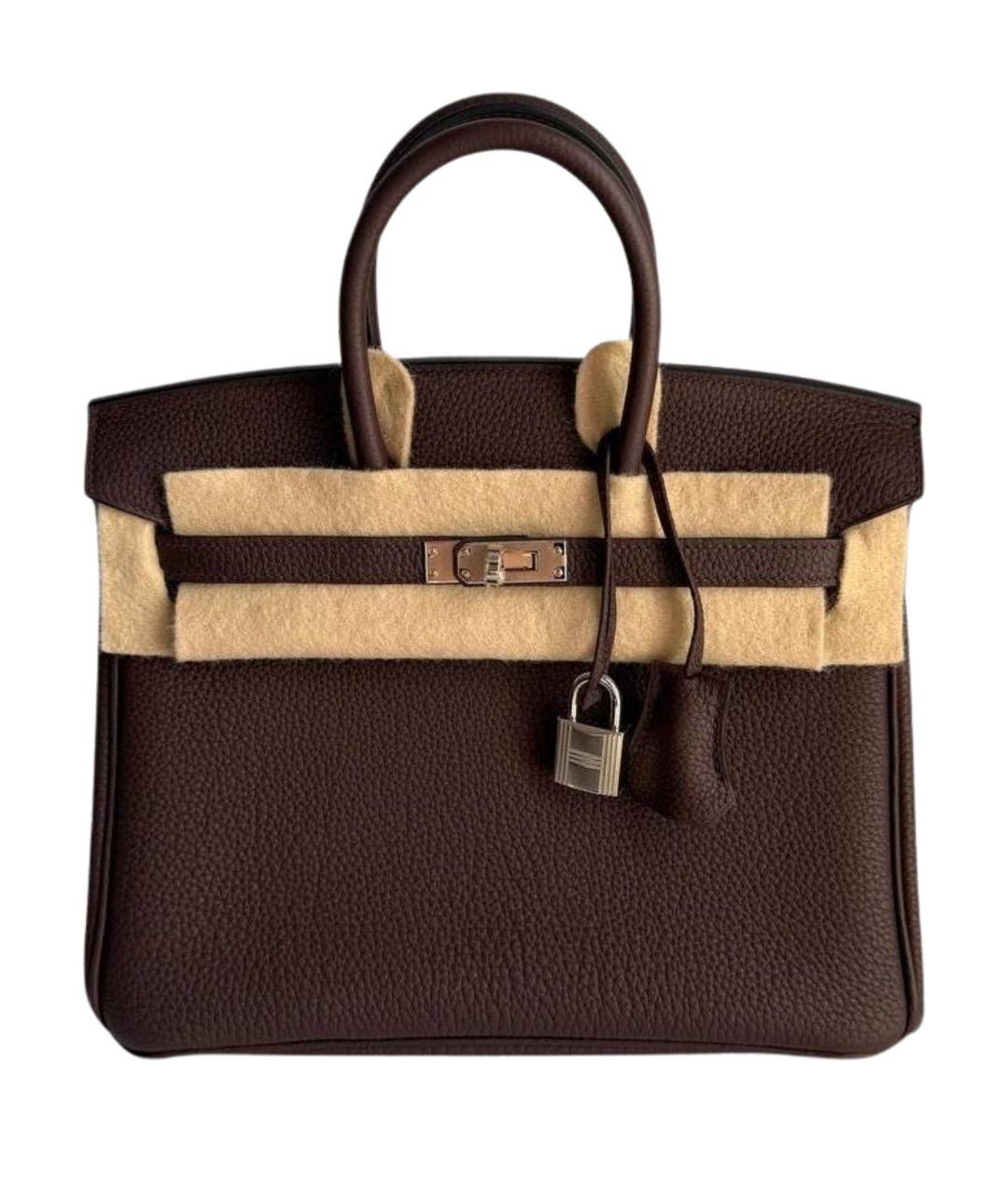 HERMES Бордовая кожаная сумка тоут, фото 1