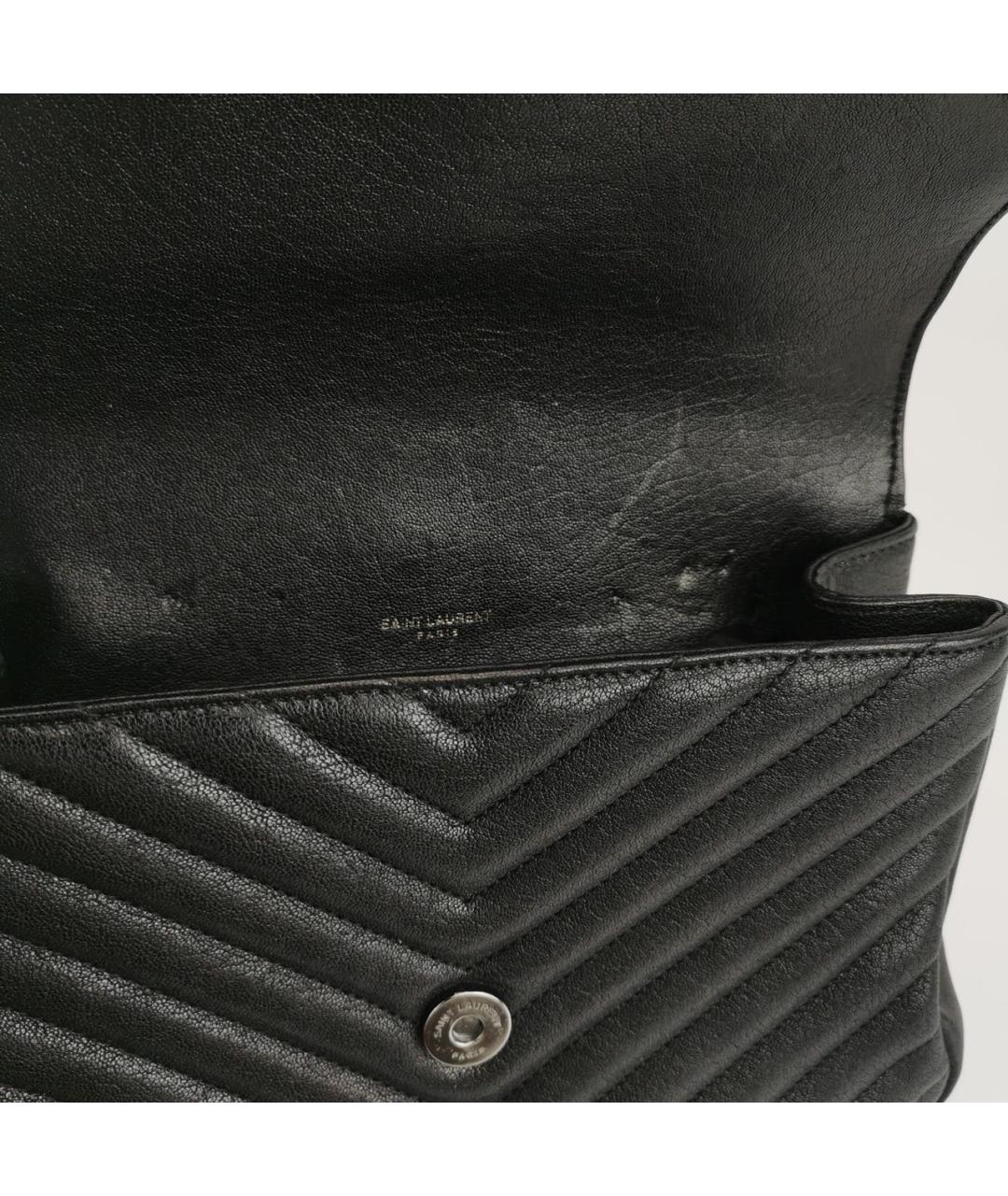 SAINT LAURENT Черная кожаная сумка через плечо, фото 7