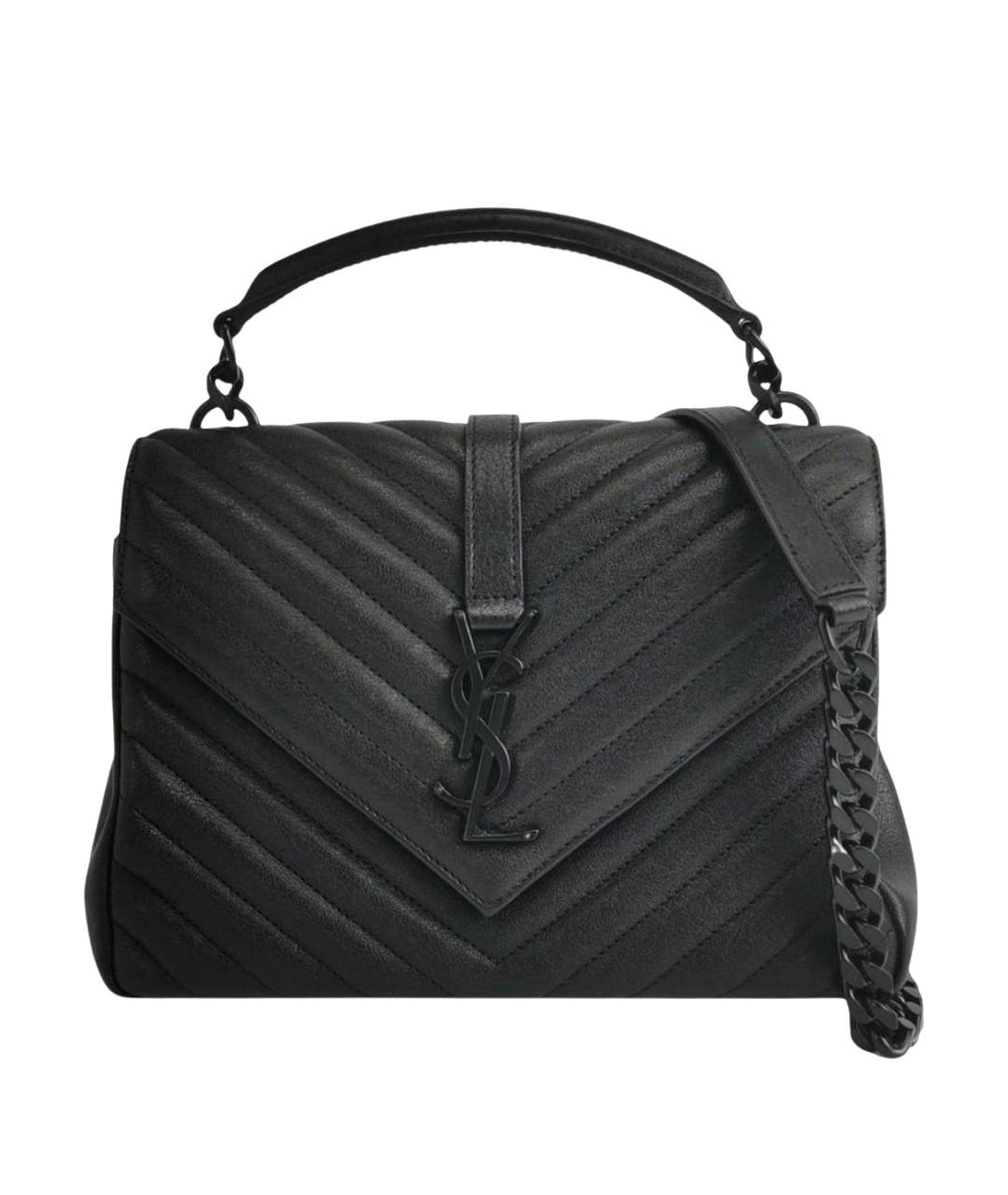 SAINT LAURENT Черная кожаная сумка через плечо, фото 10