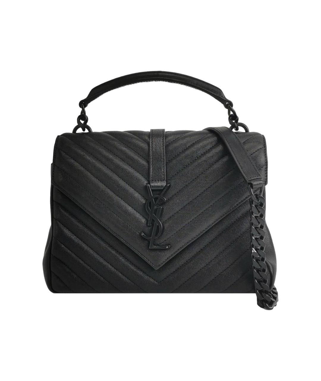 SAINT LAURENT Черная кожаная сумка через плечо, фото 9