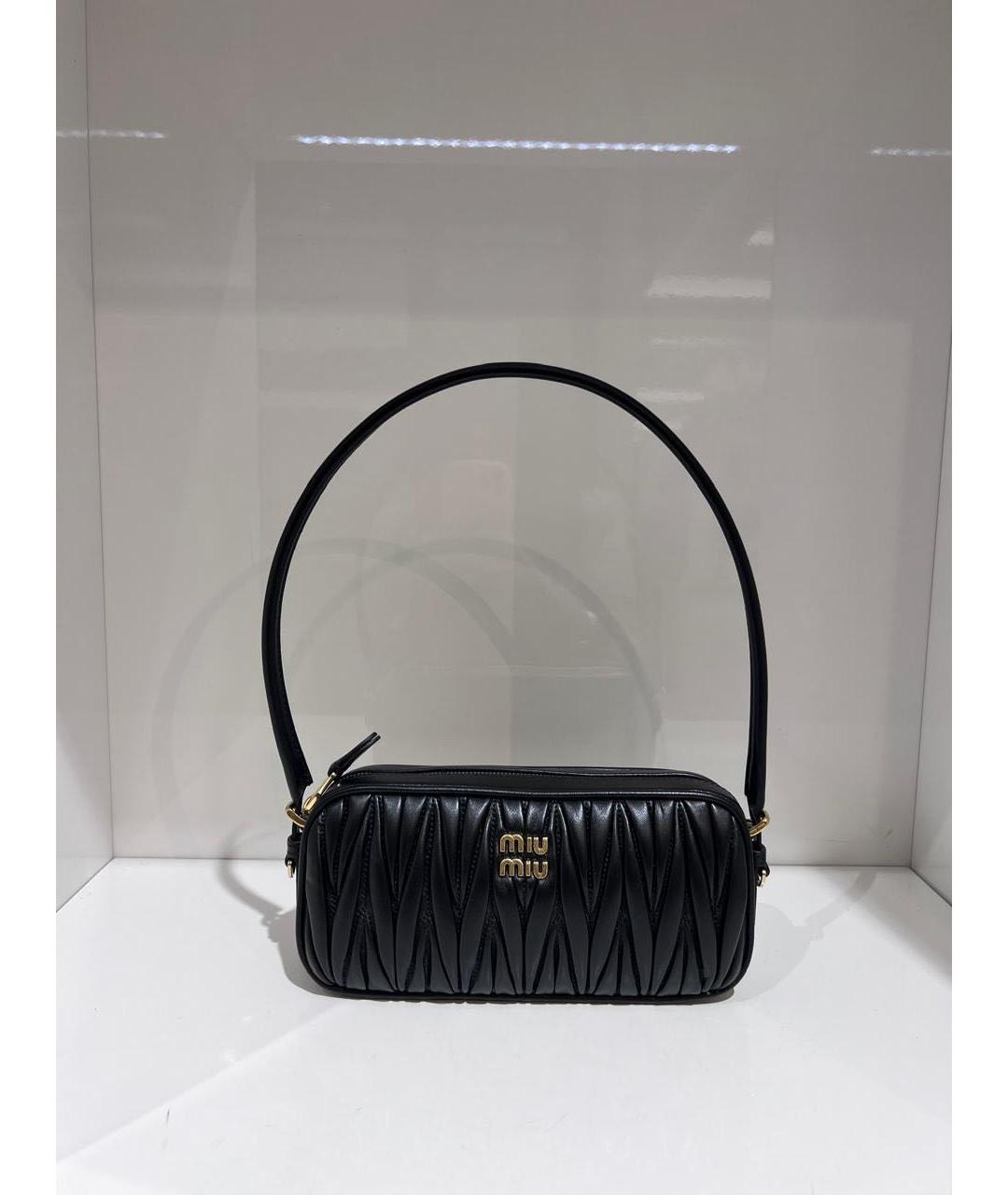 MIU MIU Черная кожаная сумка с короткими ручками, фото 2