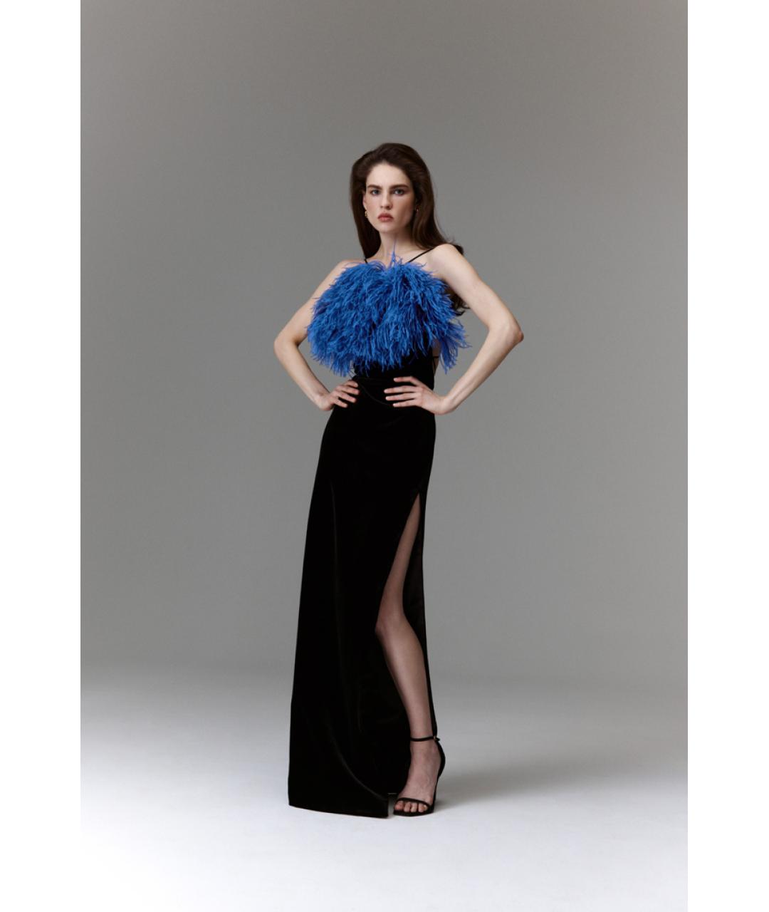 RASARIO Черное бархатное вечернее платье, фото 3
