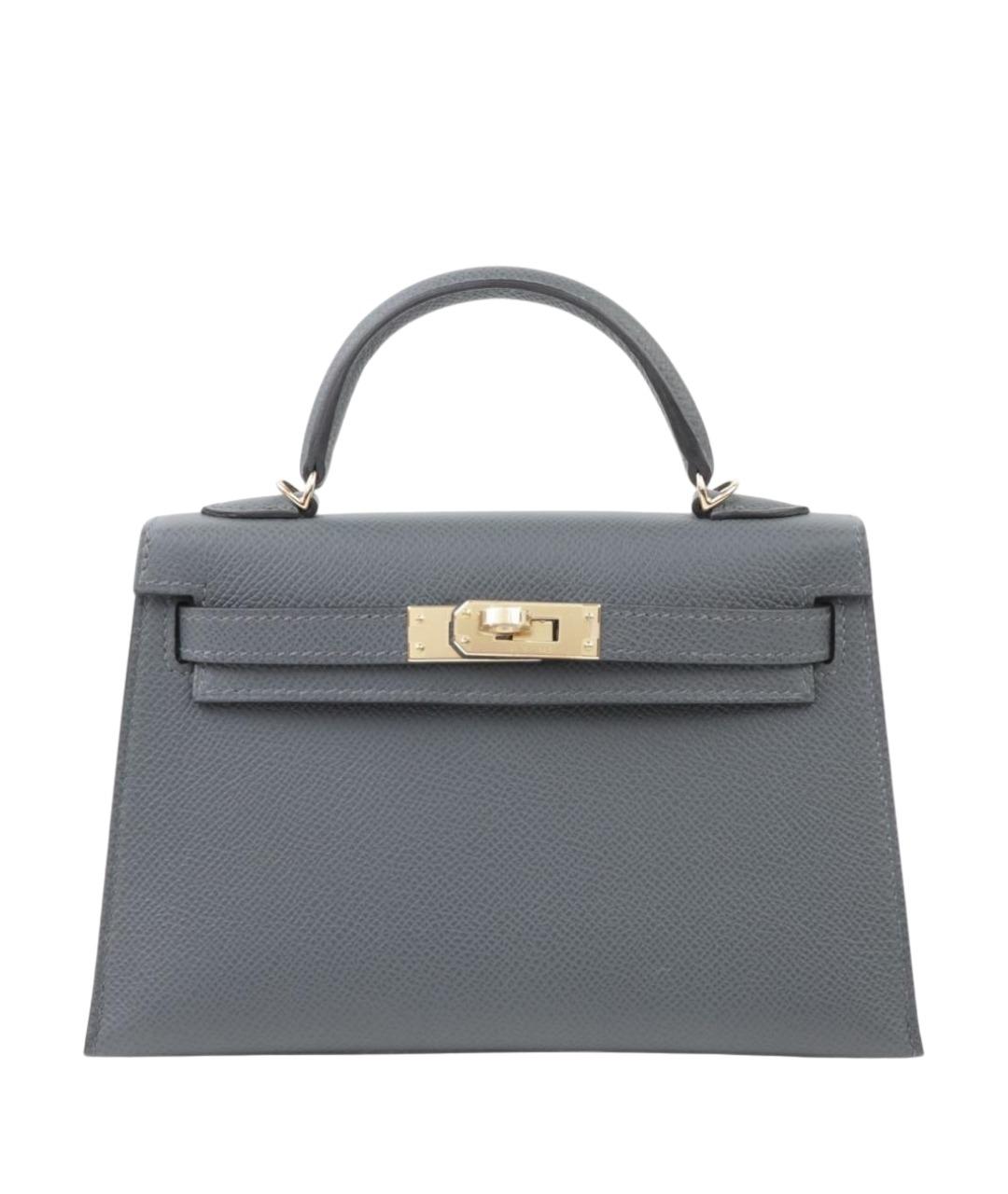 HERMES Антрацитовая кожаная сумка тоут, фото 1