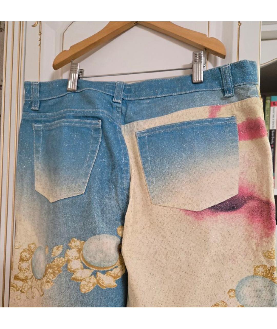 ROBERTO CAVALLI Мульти хлопковые прямые джинсы, фото 2