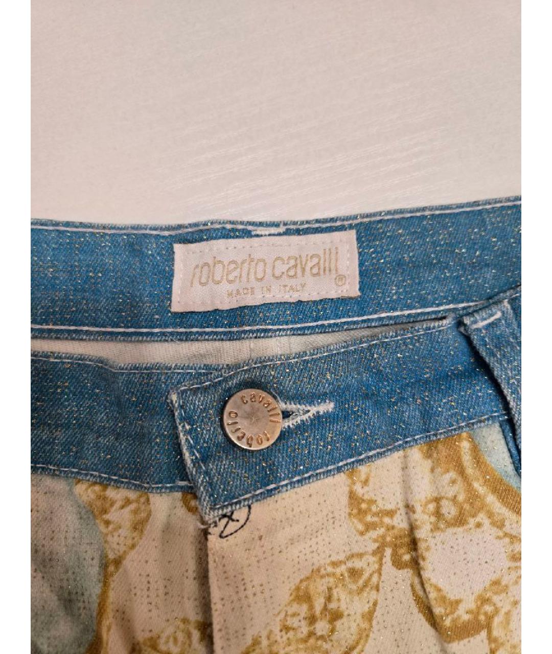 ROBERTO CAVALLI Мульти хлопковые прямые джинсы, фото 3