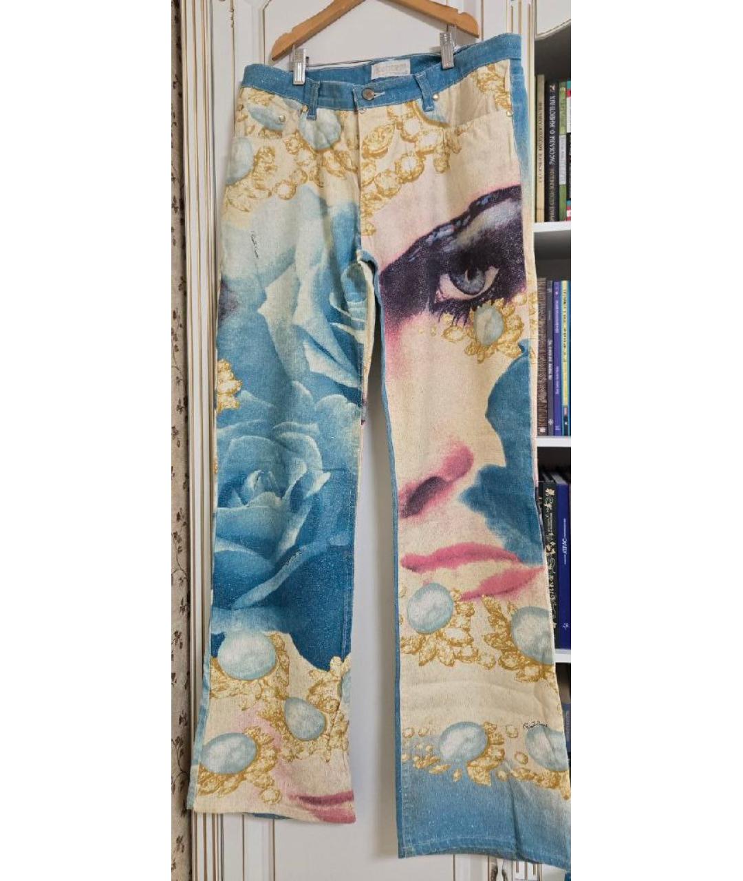 ROBERTO CAVALLI Мульти хлопковые прямые джинсы, фото 7