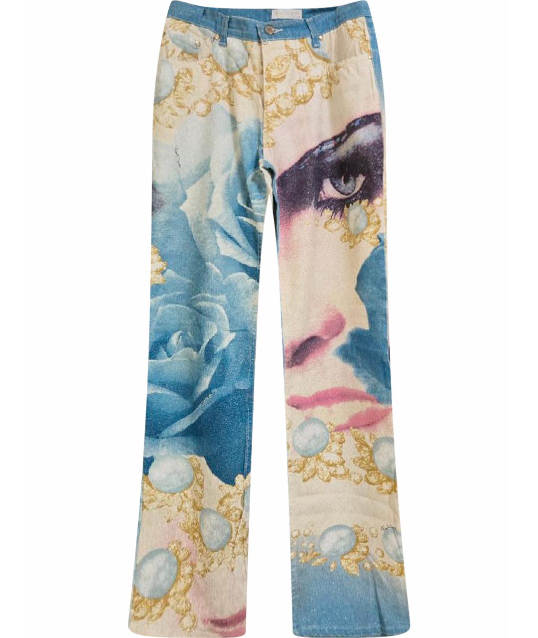 ROBERTO CAVALLI Мульти хлопковые прямые джинсы, фото 1