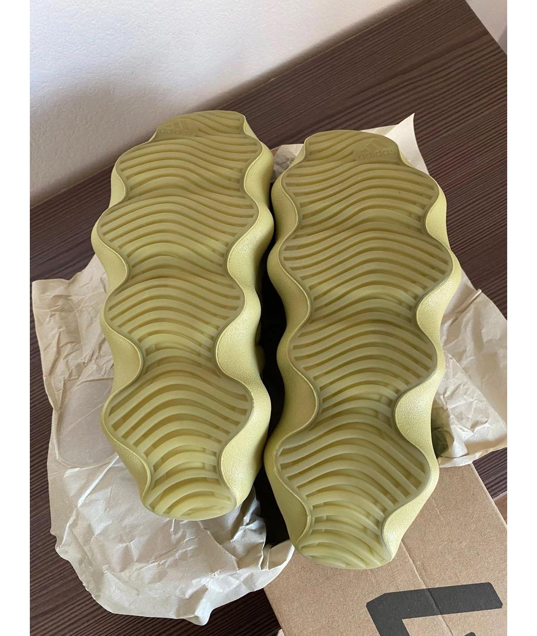 ADIDAS YEEZY Зеленые текстильные низкие кроссовки / кеды, фото 5