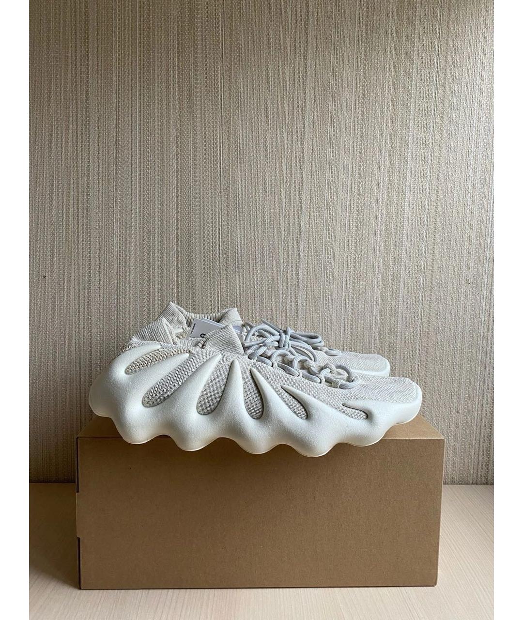 ADIDAS YEEZY Белые текстильные низкие кроссовки / кеды, фото 4