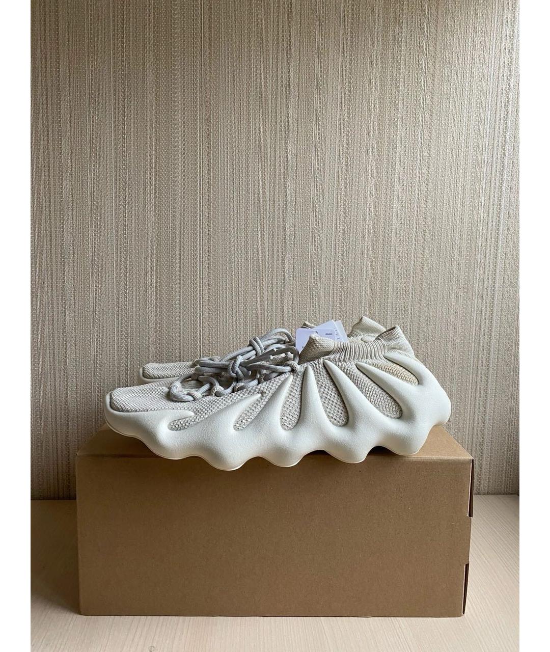 ADIDAS YEEZY Белые текстильные низкие кроссовки / кеды, фото 3