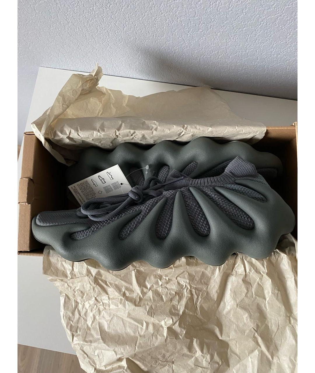 ADIDAS YEEZY Серые текстильные низкие кроссовки / кеды, фото 2