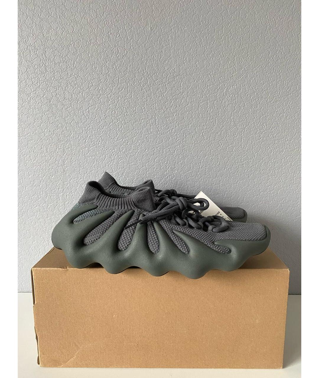 ADIDAS YEEZY Серые текстильные низкие кроссовки / кеды, фото 4