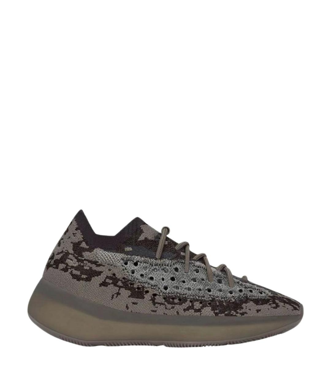 ADIDAS YEEZY Серые текстильные низкие кроссовки / кеды, фото 1