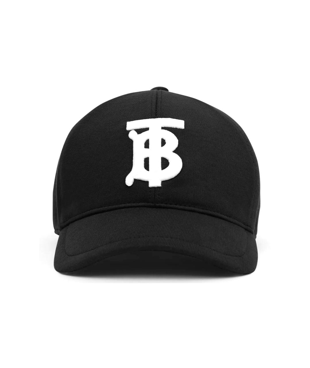 BURBERRY Черная хлопковая кепка, фото 2