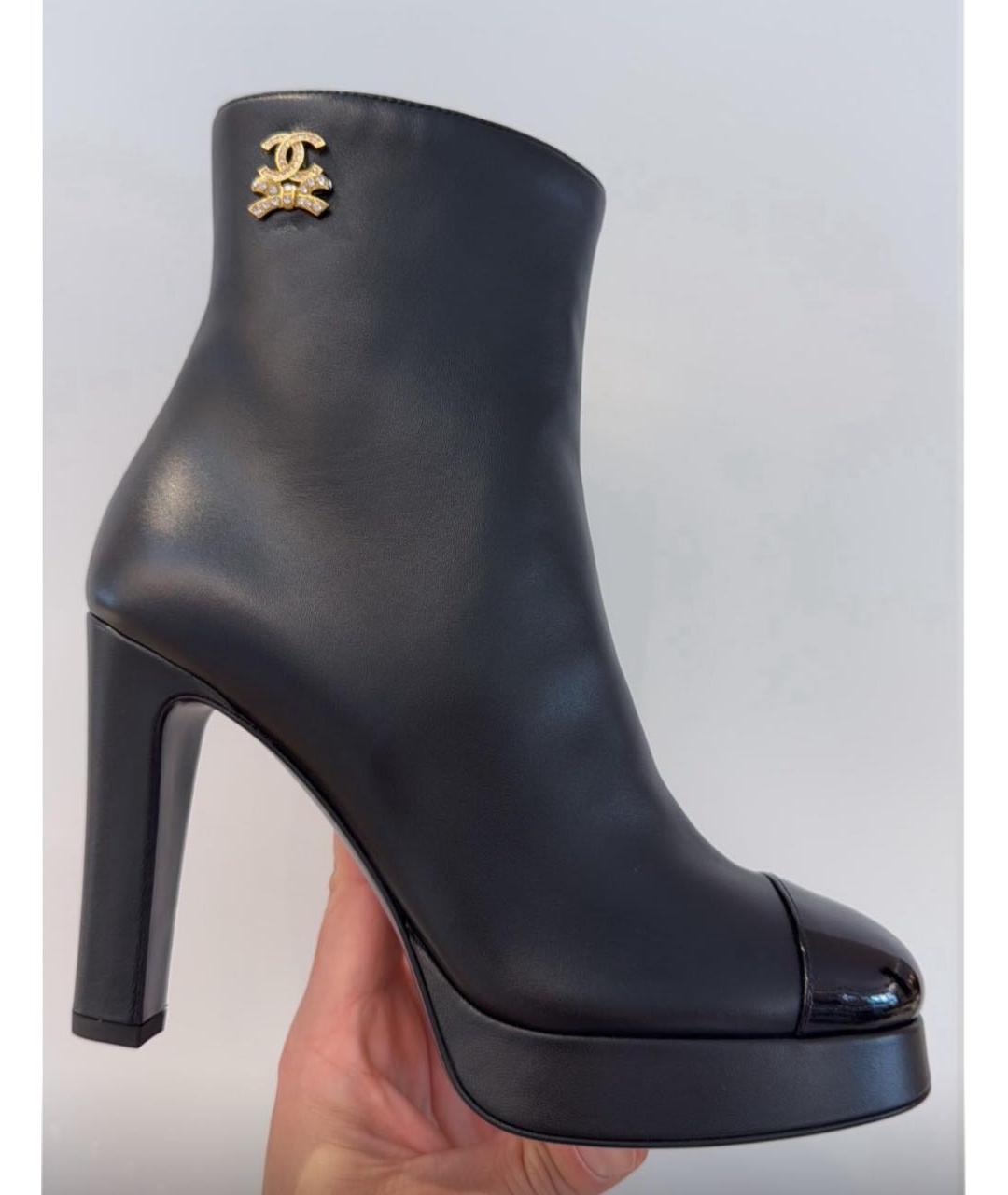 CHANEL Черные кожаные ботильоны, фото 2