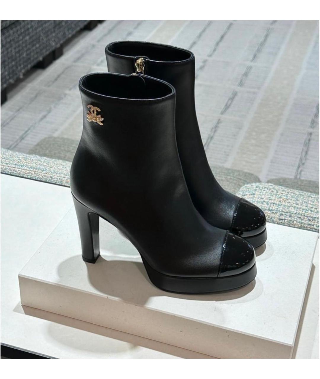 CHANEL Черные кожаные ботильоны, фото 4