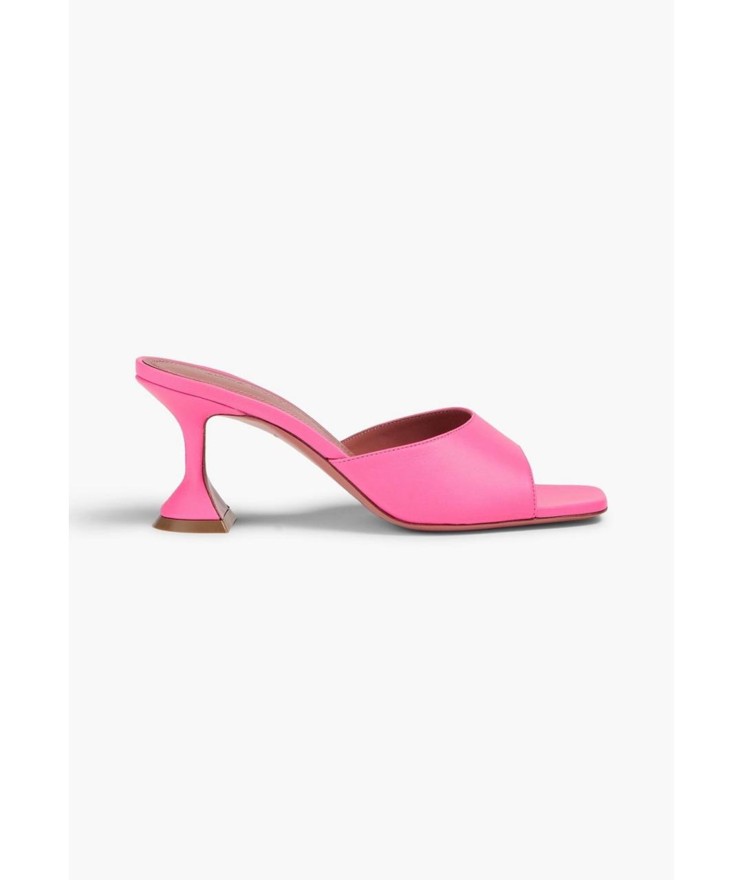 Amina Muaddi Розовые кожаные мюли, фото 5