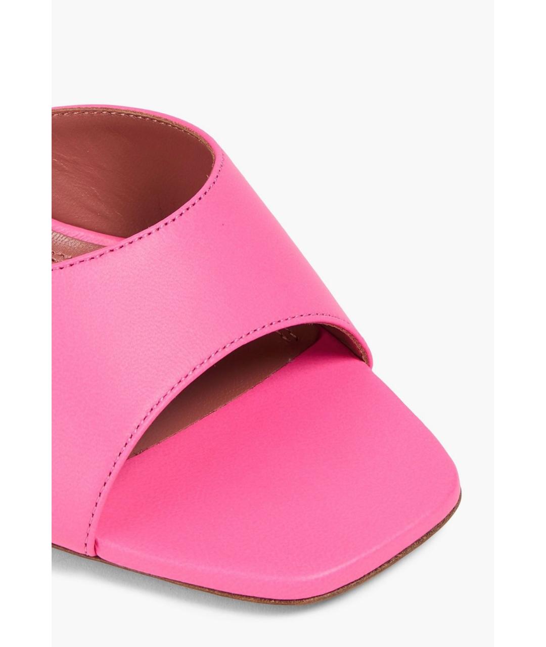 Amina Muaddi Розовые кожаные мюли, фото 4