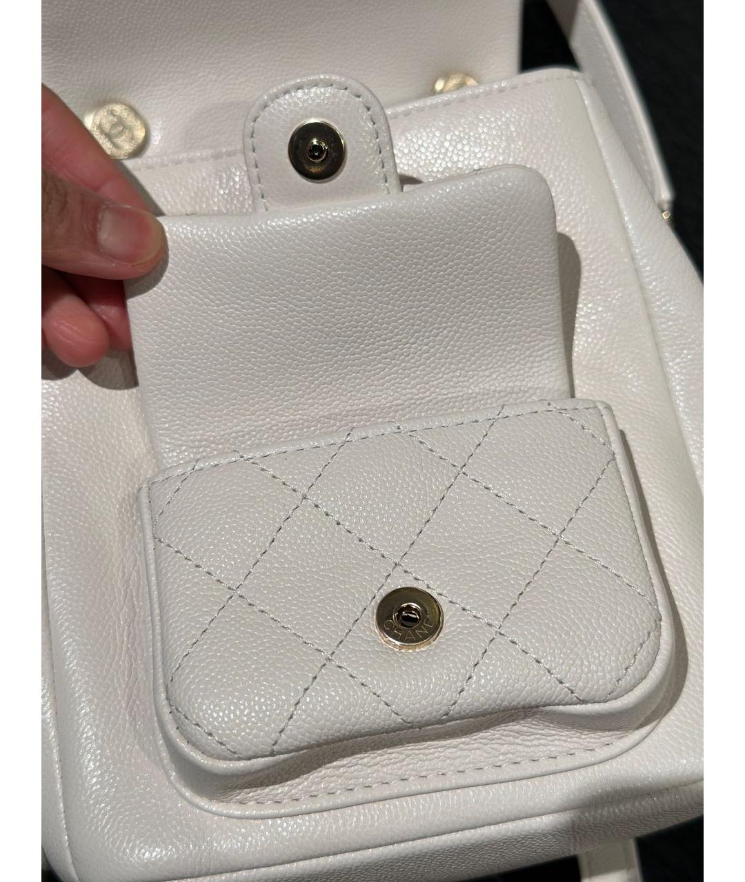 CHANEL Белый кожаный рюкзак, фото 8