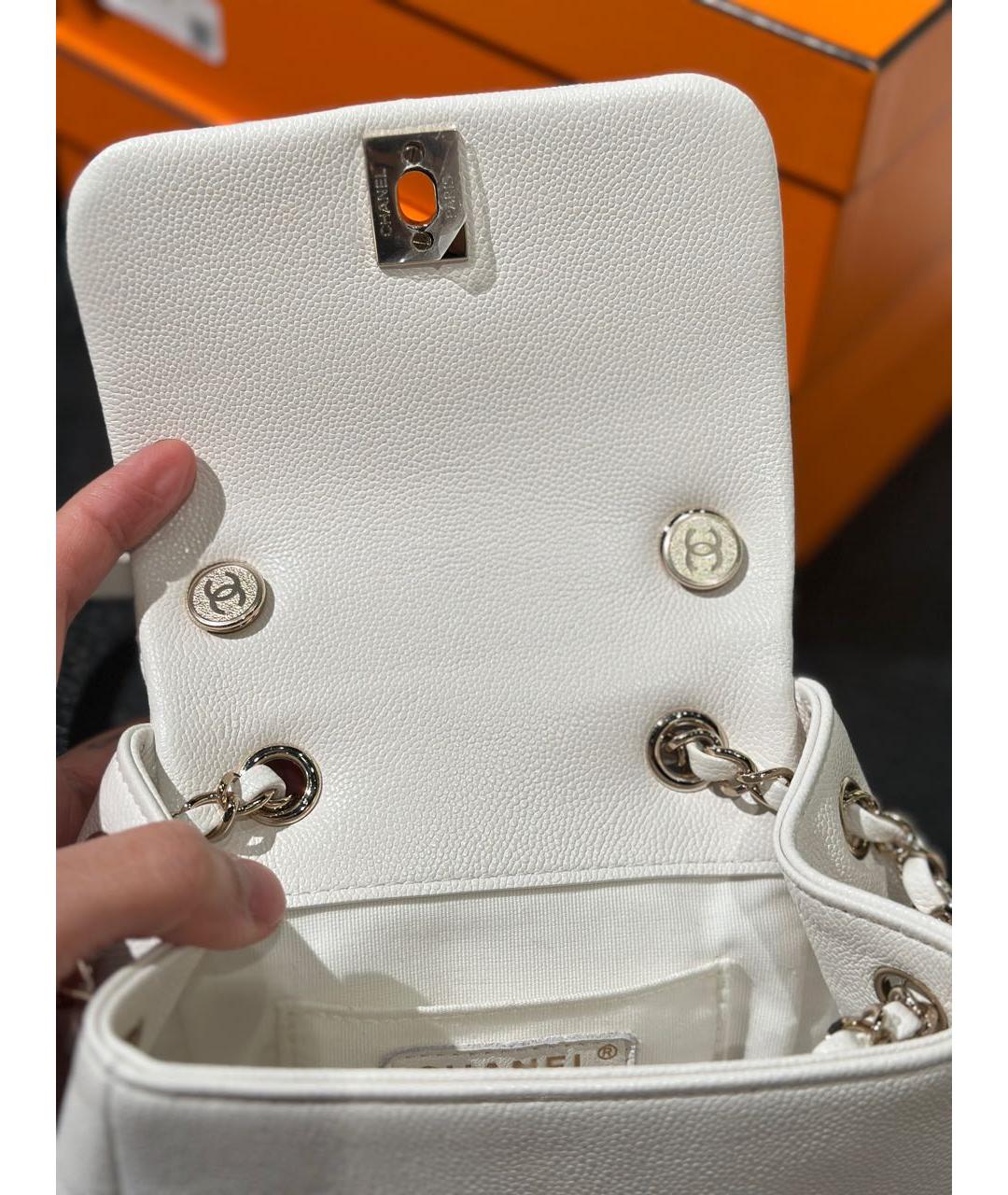 CHANEL Белый кожаный рюкзак, фото 7