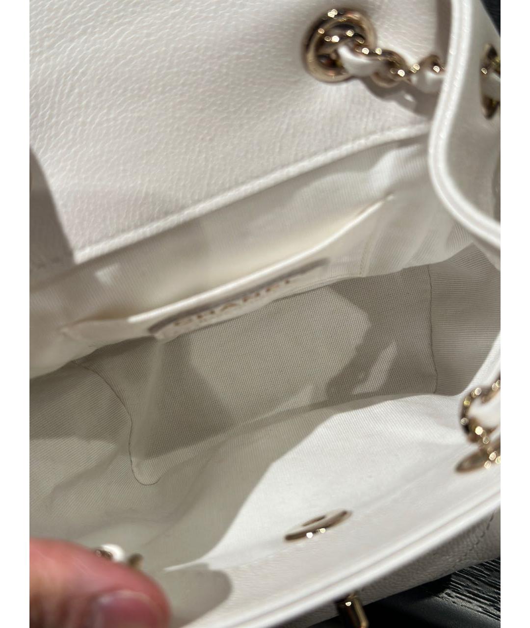 CHANEL Белый кожаный рюкзак, фото 6