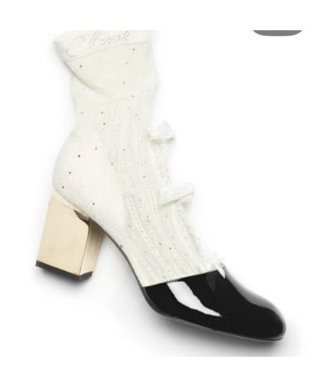 CHANEL Белые текстильные ботильоны, фото 3