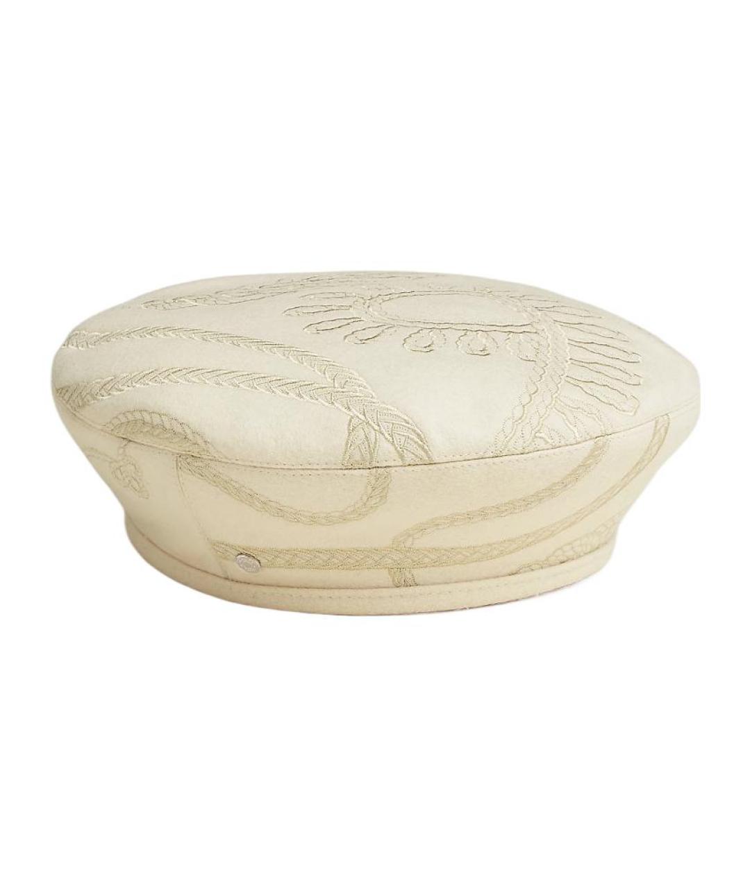 HERMES Белая шерстяная шапка, фото 1