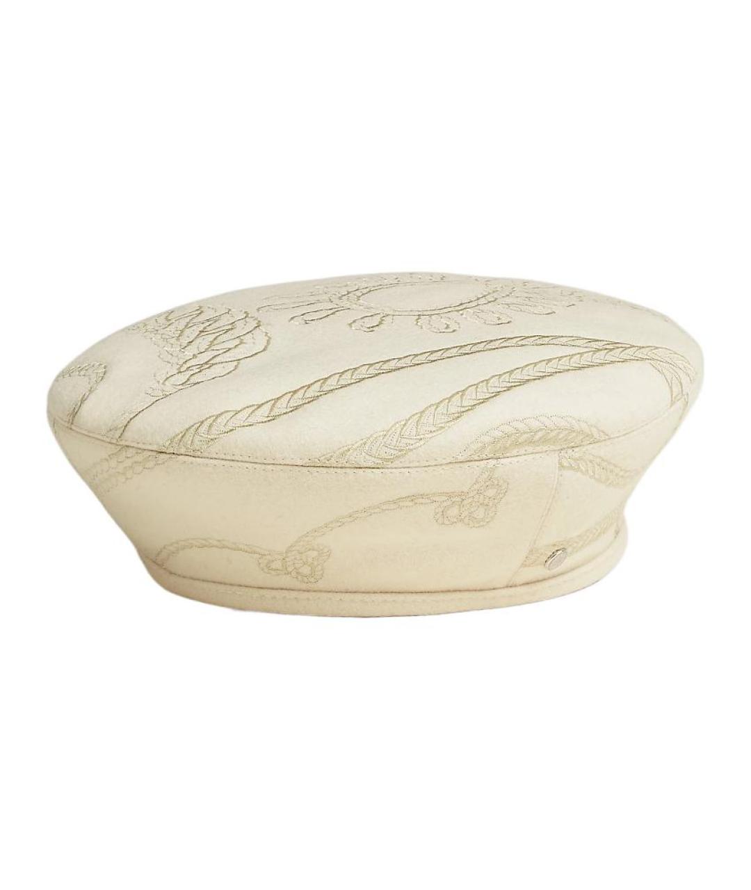 HERMES Белая шерстяная шапка, фото 2