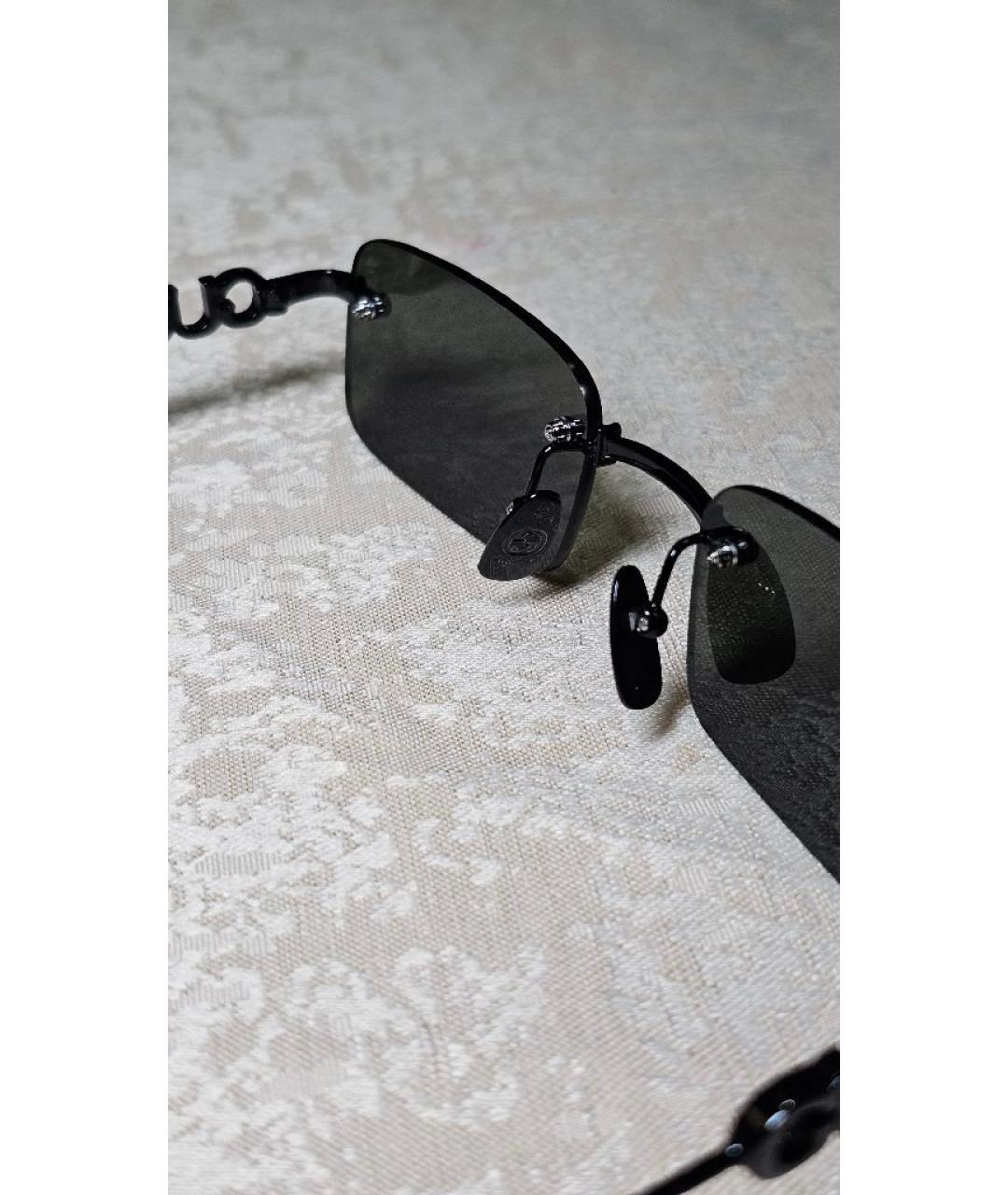 GUCCI Черные металлические солнцезащитные очки, фото 6