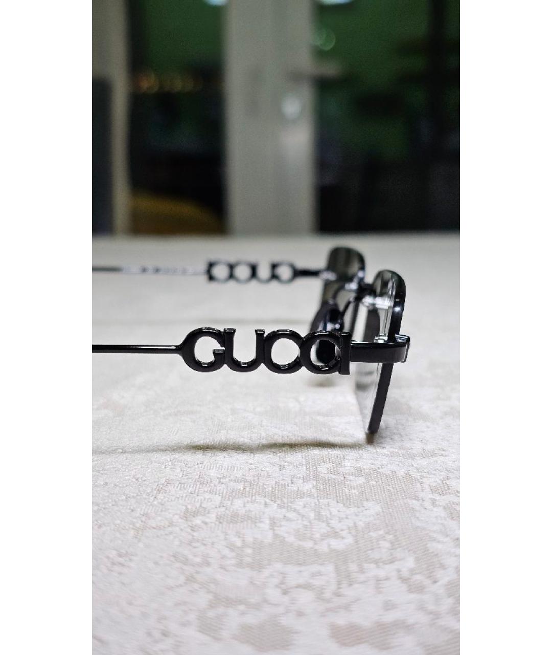 GUCCI Черные металлические солнцезащитные очки, фото 3