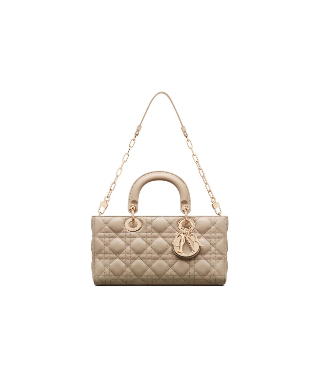 CHRISTIAN DIOR Бежевая кожаная сумка через плечо, фото 4