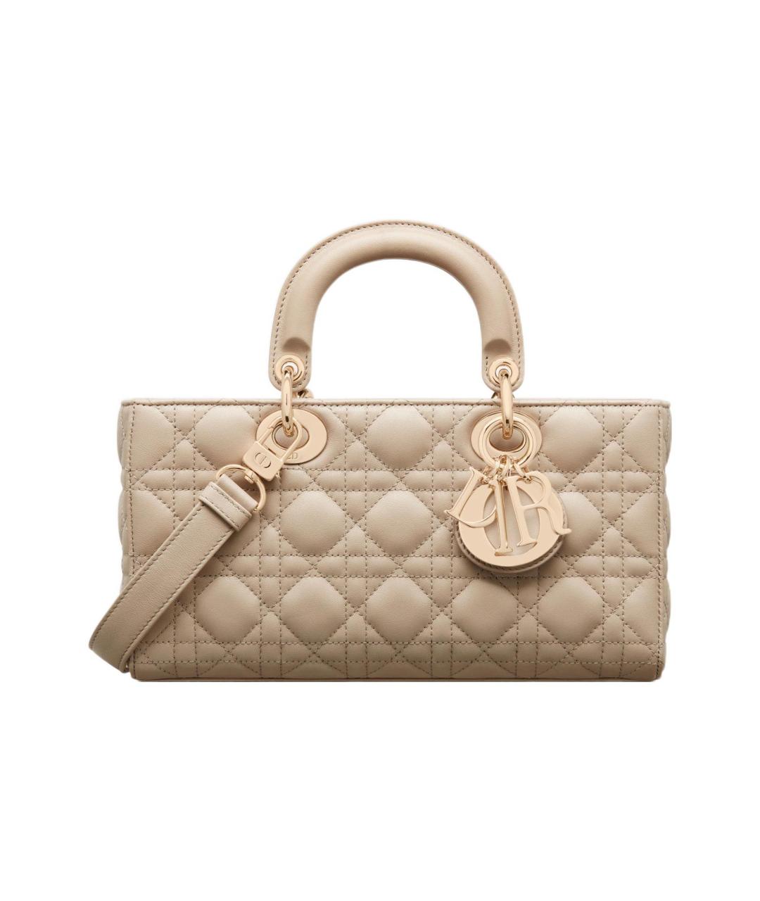 CHRISTIAN DIOR Бежевая кожаная сумка через плечо, фото 7