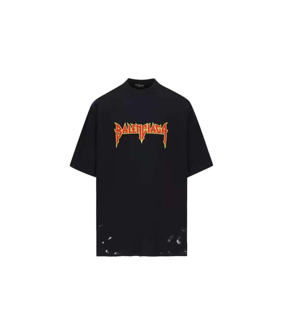 BALENCIAGA Черная хлопковая футболка, фото 1