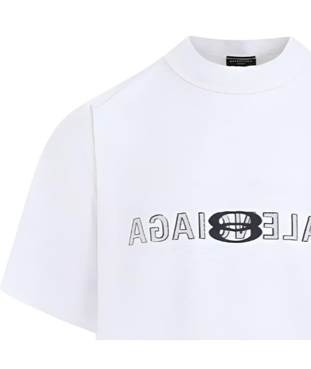 BALENCIAGA Белая хлопковая футболка, фото 2