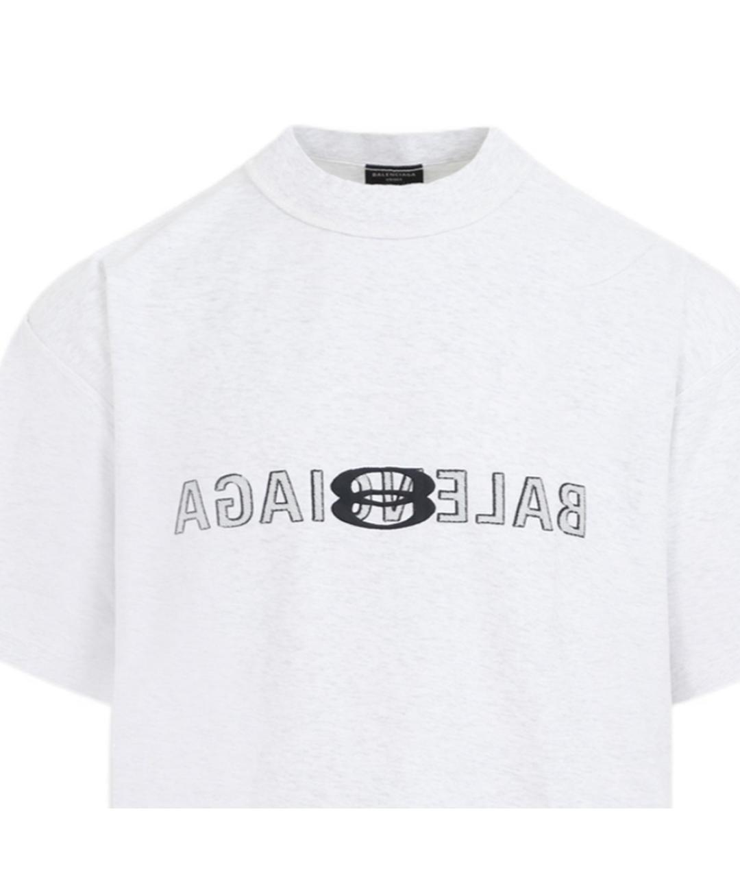 BALENCIAGA Белая хлопковая футболка, фото 4