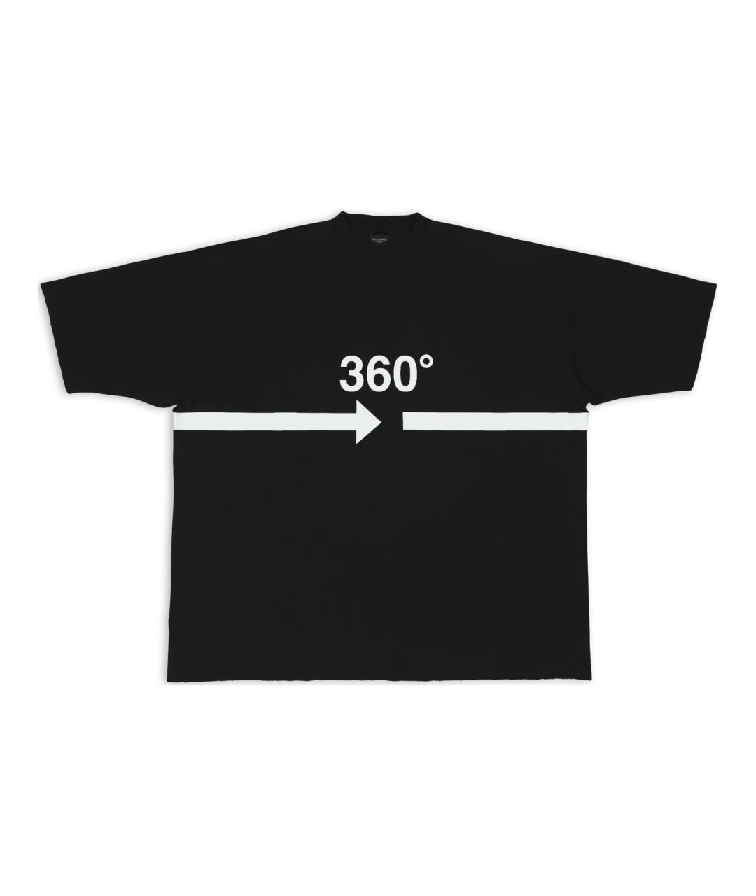 BALENCIAGA Черная хлопковая футболка, фото 1