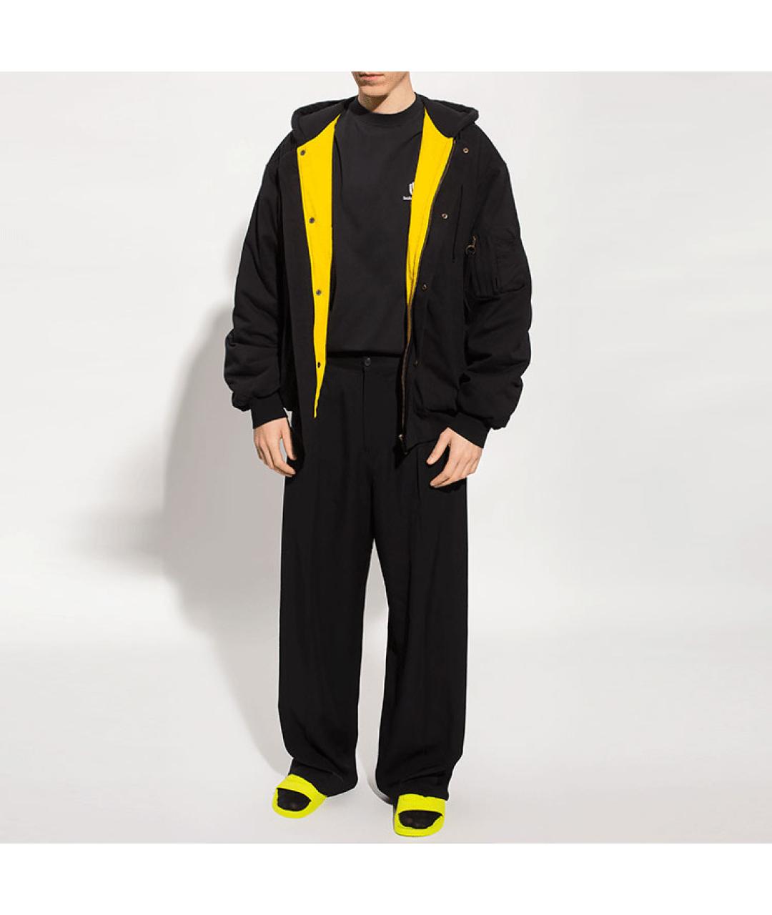 BALENCIAGA Черная хлопковая футболка, фото 4