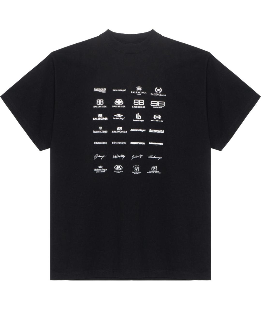 BALENCIAGA Черная хлопковая футболка, фото 1