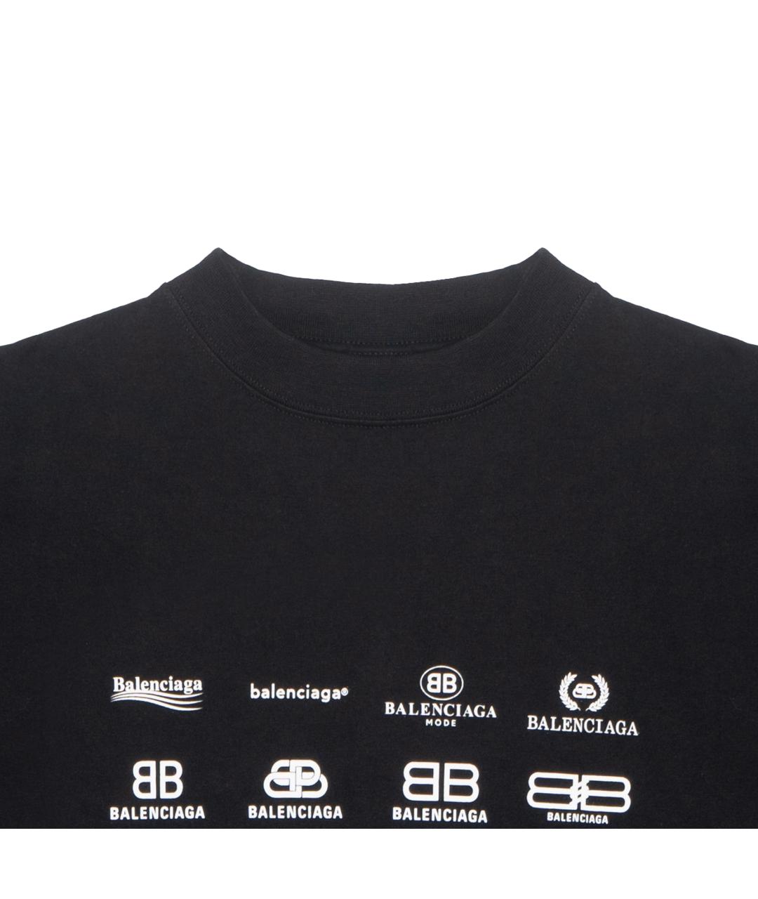 BALENCIAGA Черная хлопковая футболка, фото 6