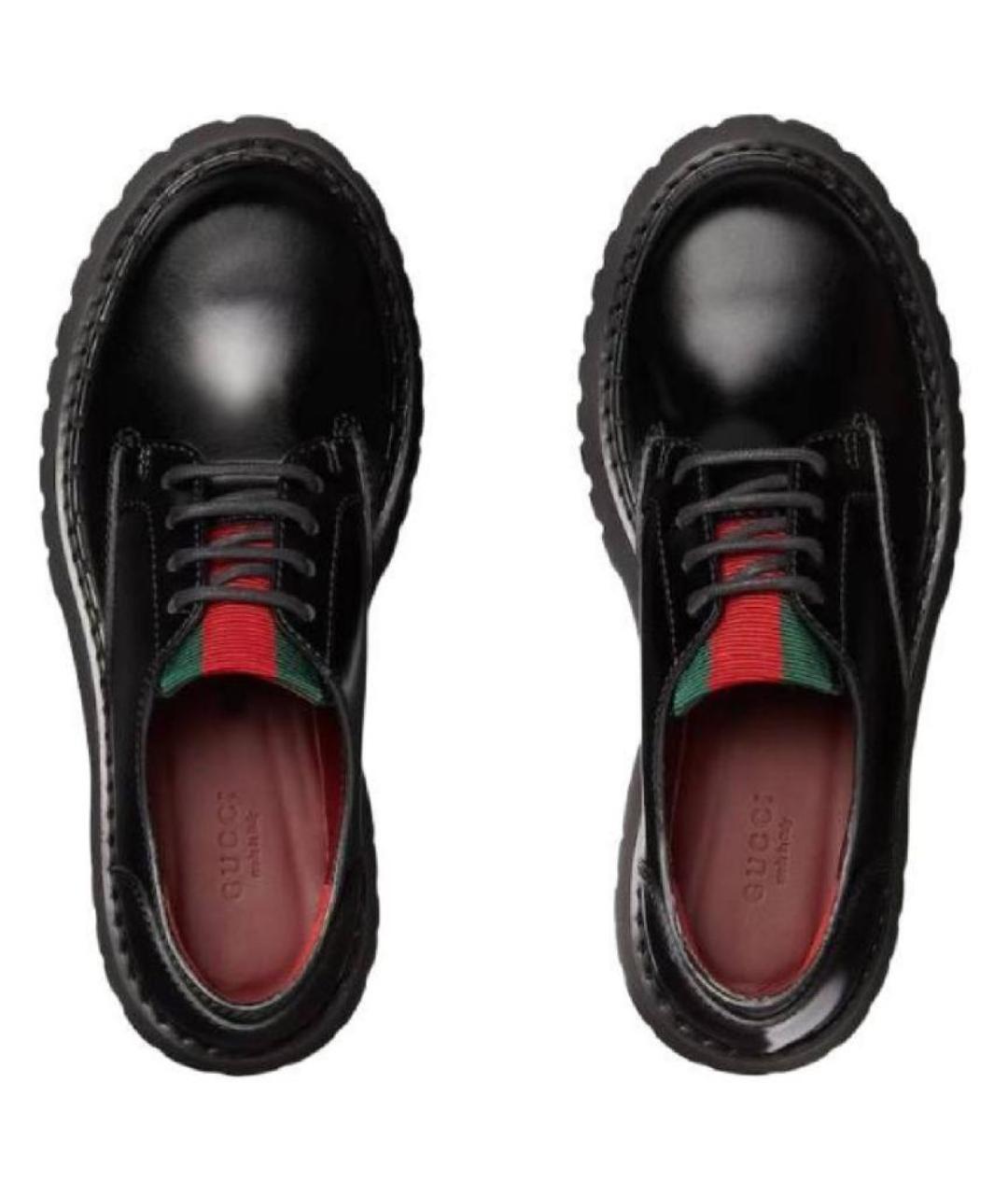GUCCI Черные кожаные брогги и оксфорды, фото 4