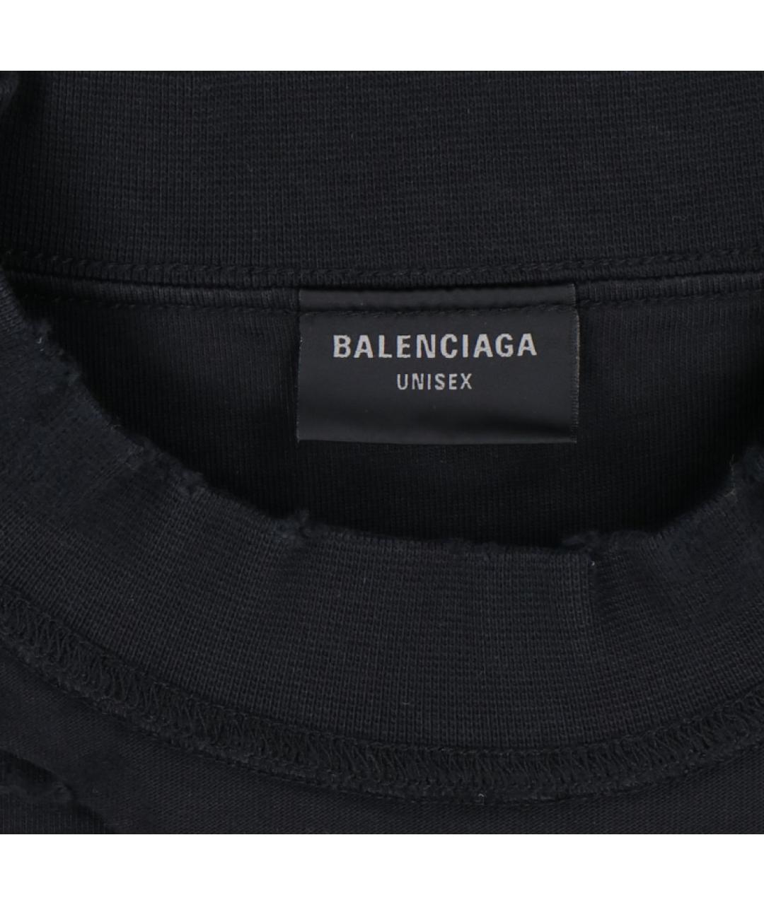 BALENCIAGA Черная футболка, фото 5
