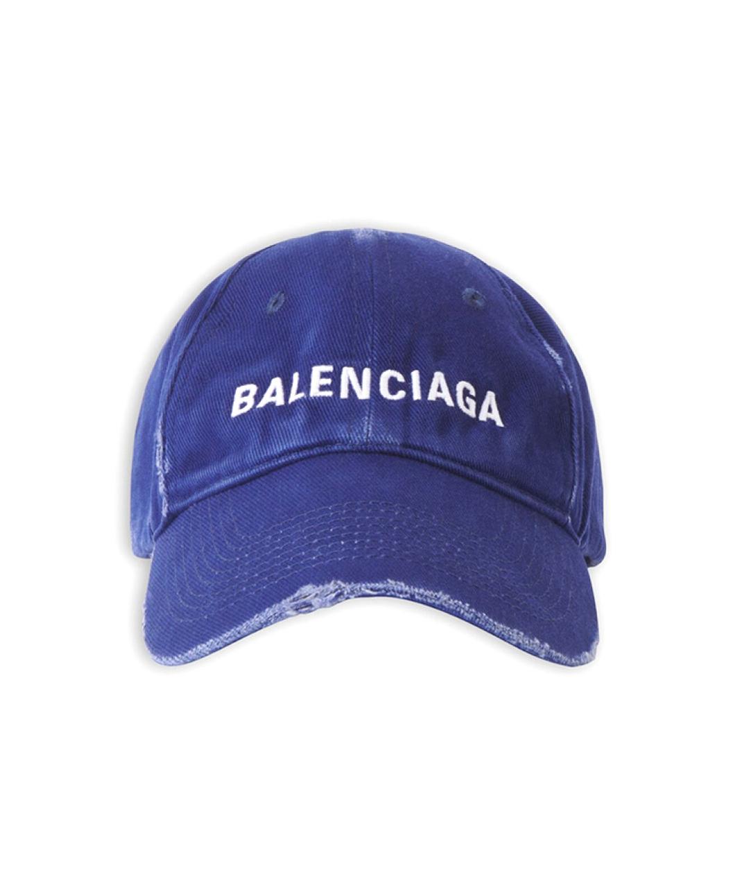 BALENCIAGA Синяя хлопковая кепка, фото 2