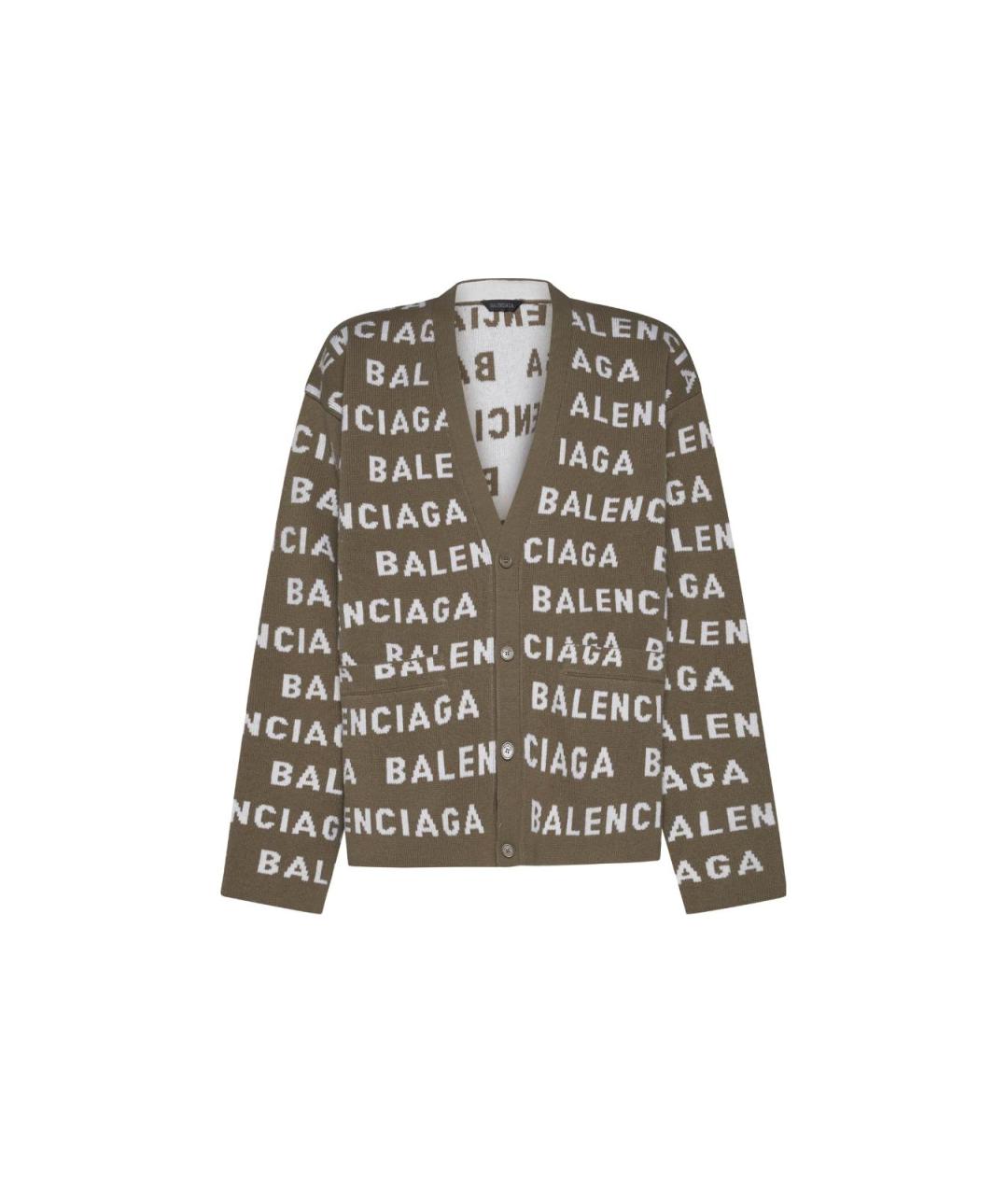 BALENCIAGA Хаки кардиган, фото 1