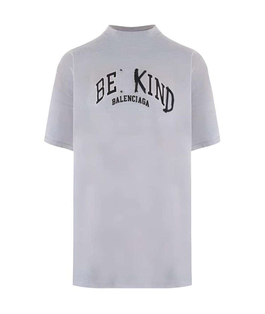 BALENCIAGA Серая хлопковая футболка, фото 1
