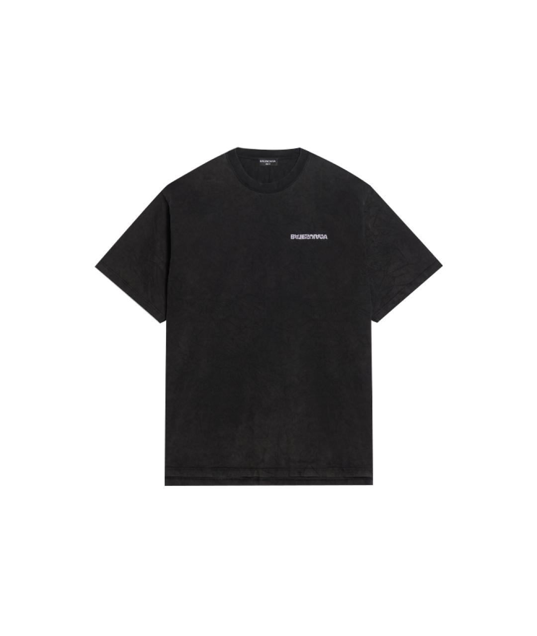 BALENCIAGA Черная хлопковая футболка, фото 1