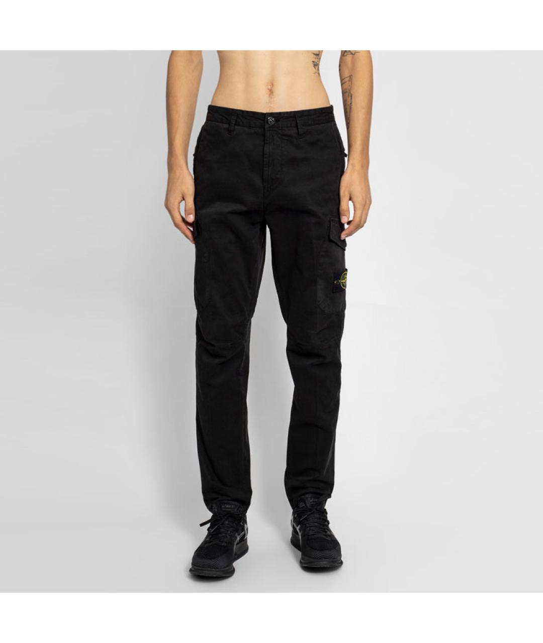 STONE ISLAND Черные брюки чинос, фото 5